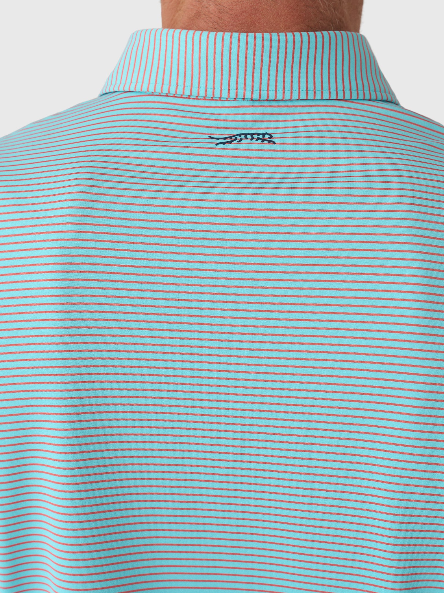Sun Day Red Men's Refined Cypress Stripe Polo - Saint Bernard