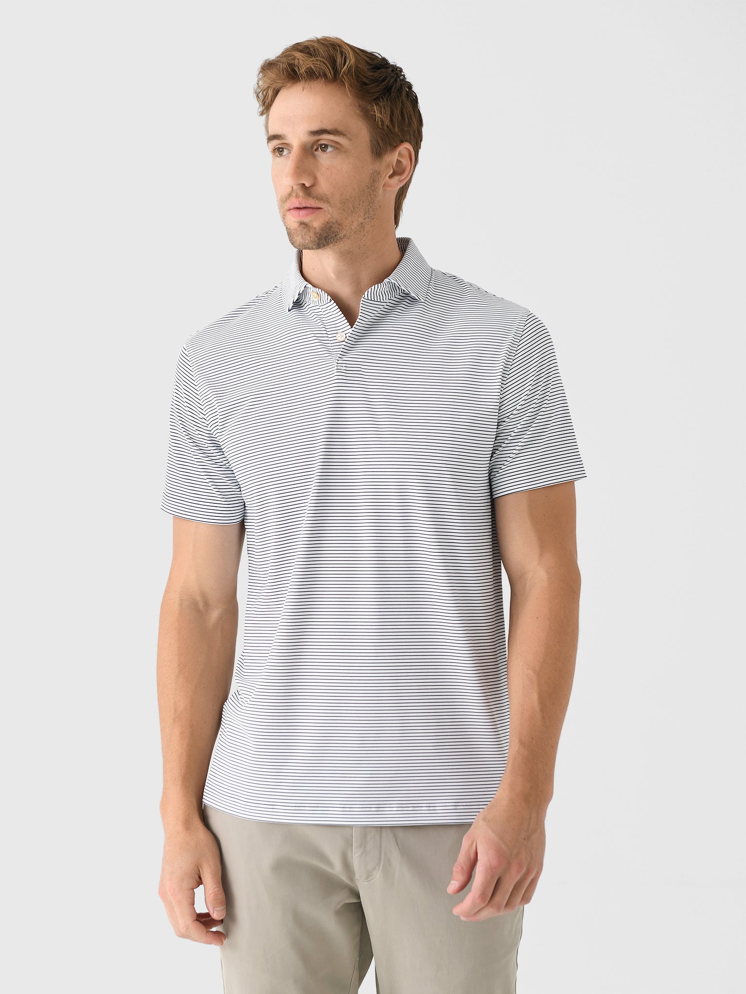 Sun Day Red Men's Refined Cypress Stripe Polo - Saint Bernard