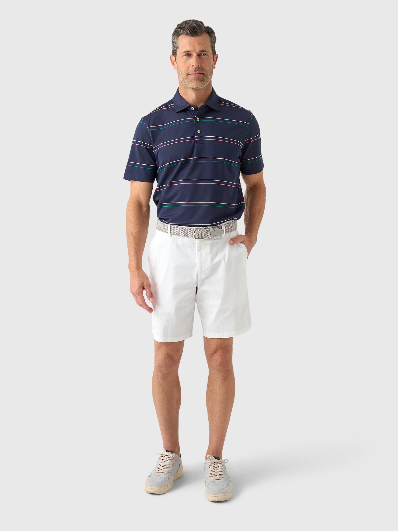 Sun Day Red Men's Heritage Jupiter Stripe Polo - Saint Bernard