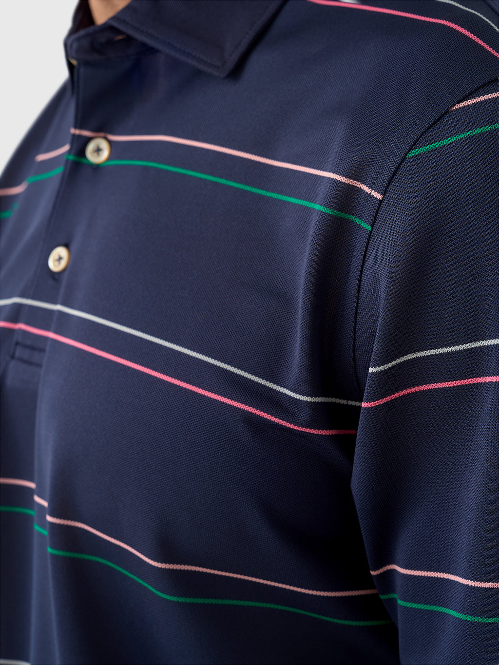 Sun Day Red Men's Heritage Jupiter Stripe Polo - Saint Bernard
