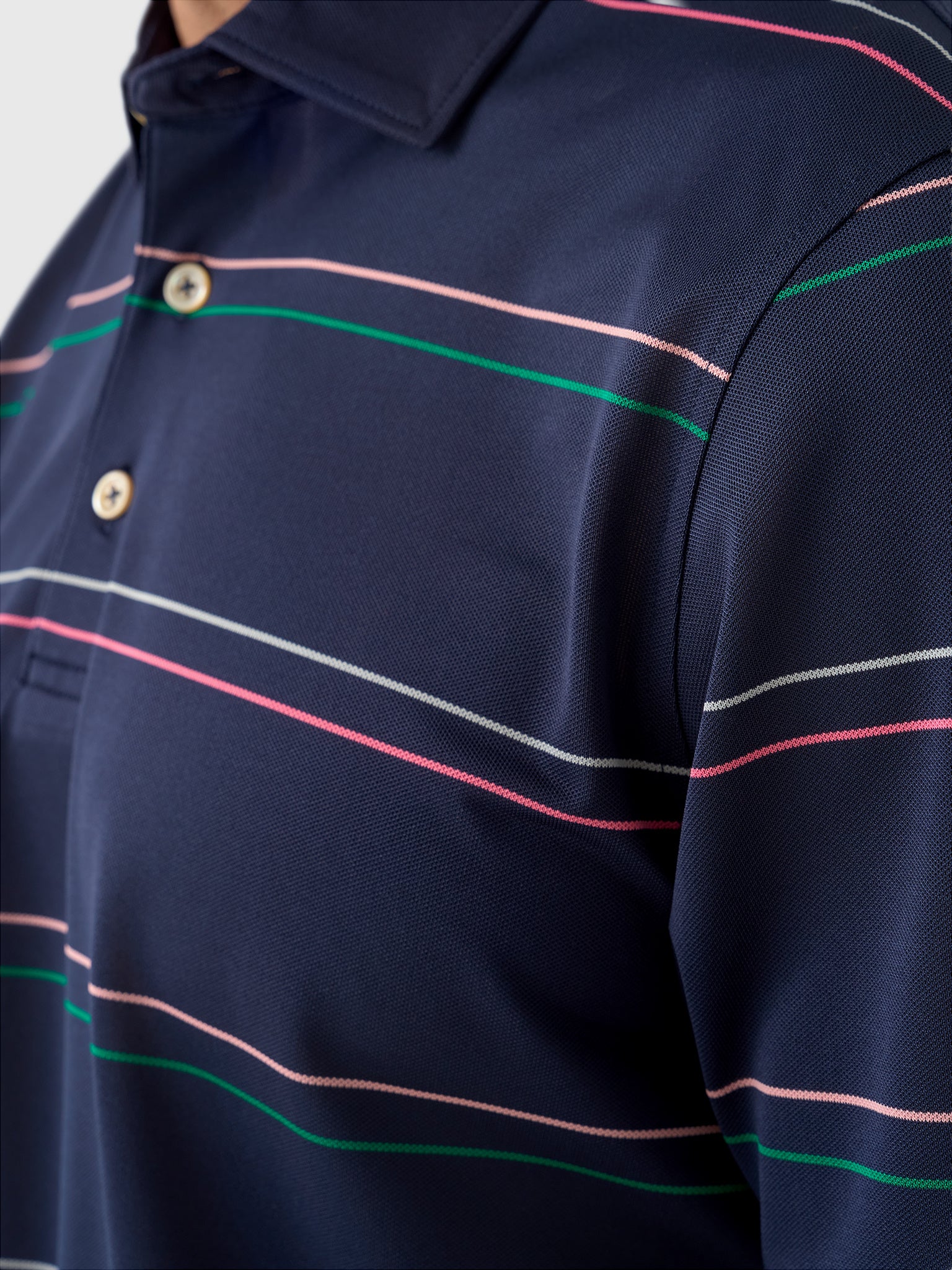 Sun Day Red Men's Heritage Jupiter Stripe Polo - Saint Bernard
