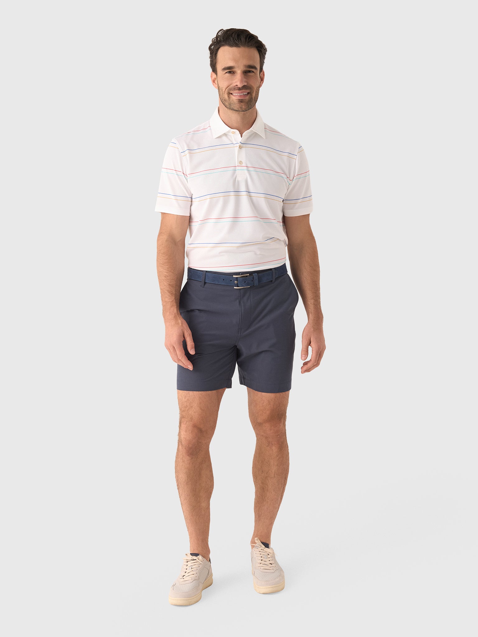 Sun Day Red Men's Heritage Jupiter Stripe Polo - Saint Bernard