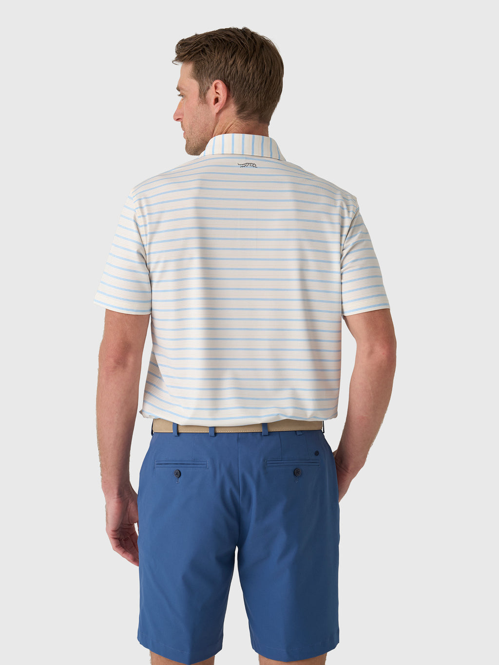 Sun Day Red Men's Refined Coastal Stripe Polo - Saint Bernard
