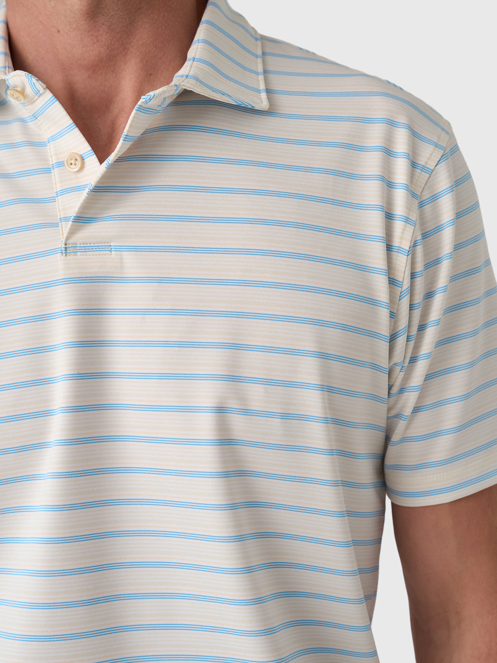 Sun Day Red Men's Refined Coastal Stripe Polo - Saint Bernard