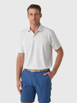 Sun Day Red Men's Refined Coastal Stripe Polo - Saint Bernard