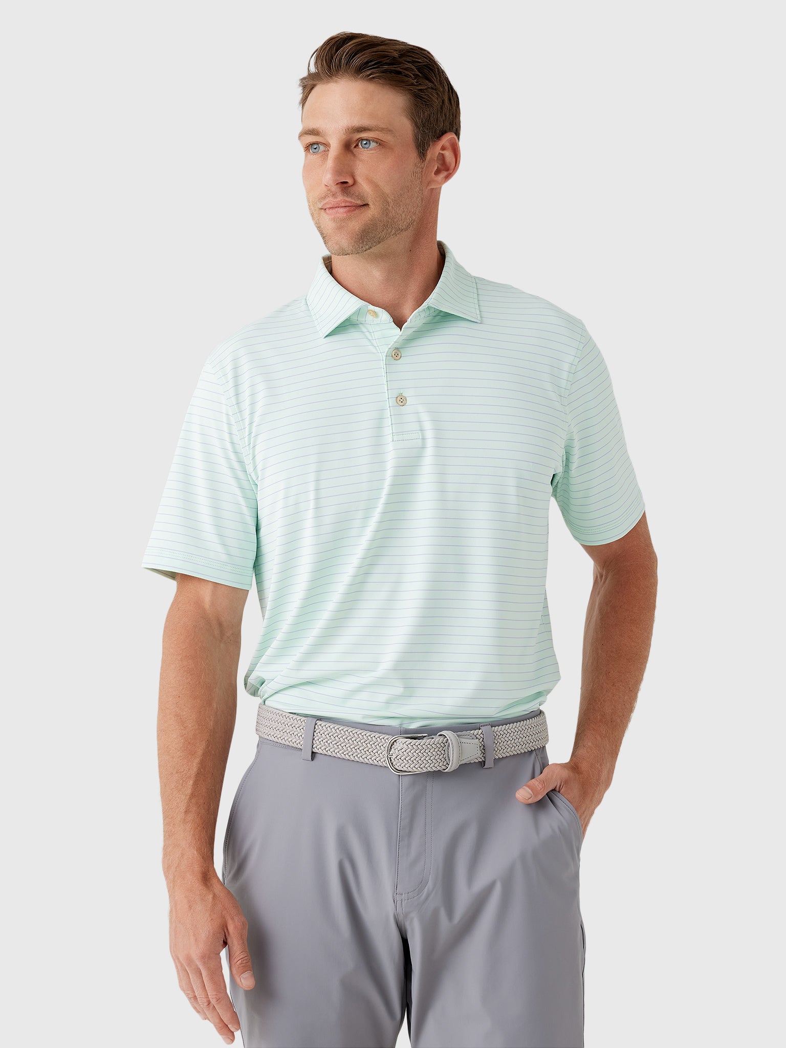 Sun Day Red Men's Heritage Stripe Polo II - Saint Bernard