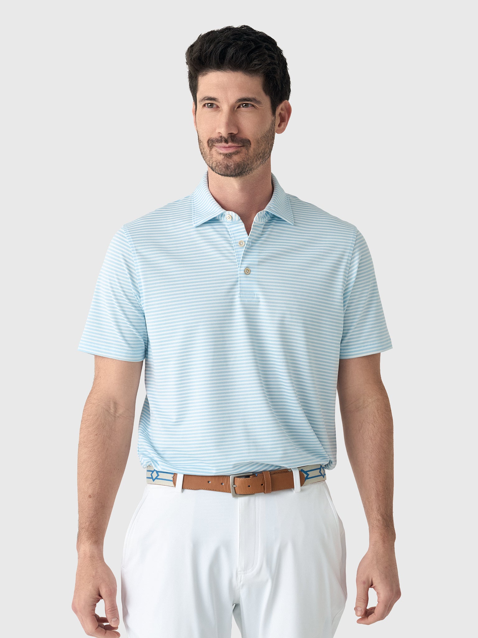 Sun Day Red Men's Heritage Pioneer Stripe Polo II - Saint Bernard