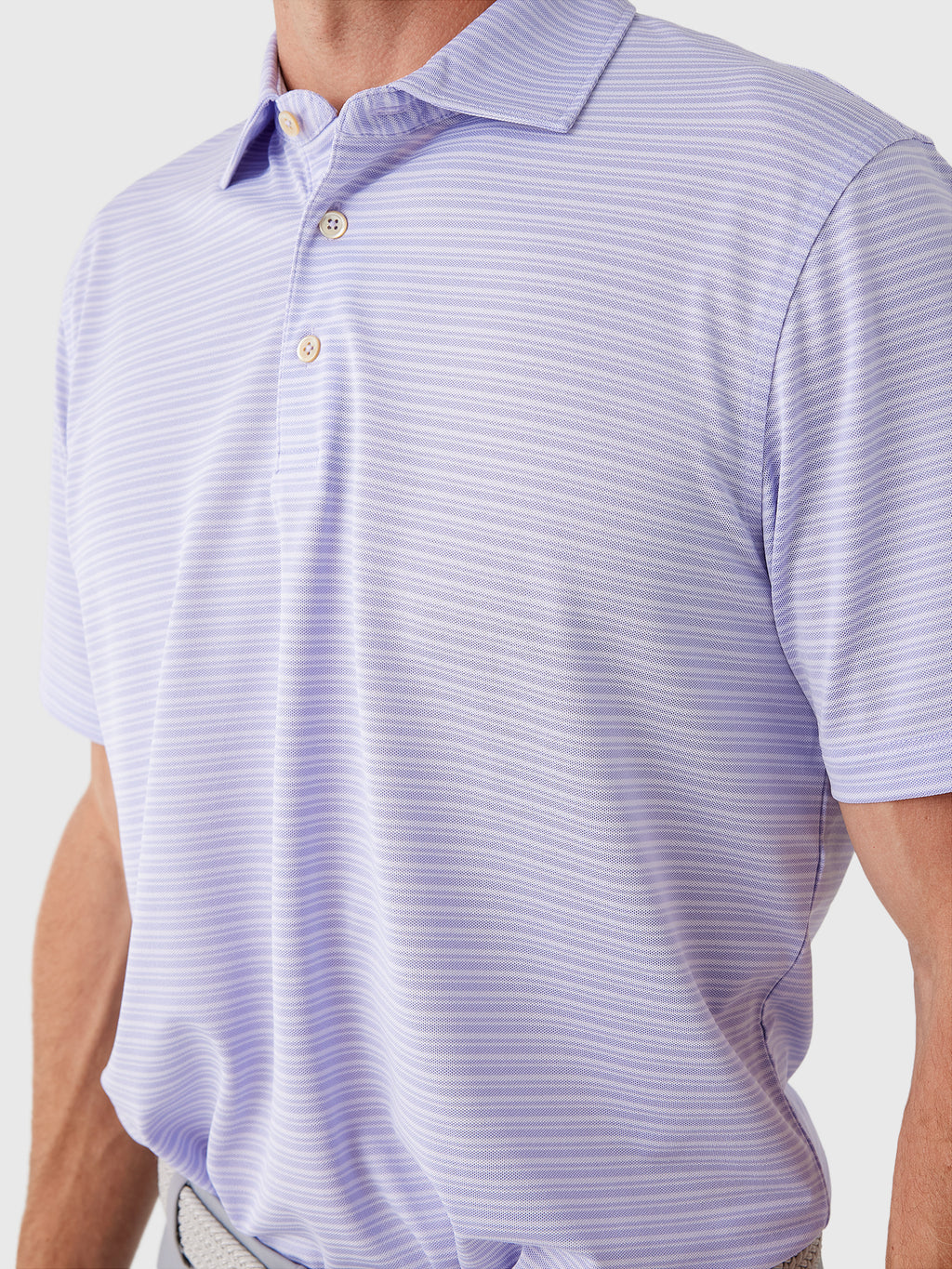 Sun Day Red Men's Refined Cypress Piqué Stripe Polo II - Saint Bernard