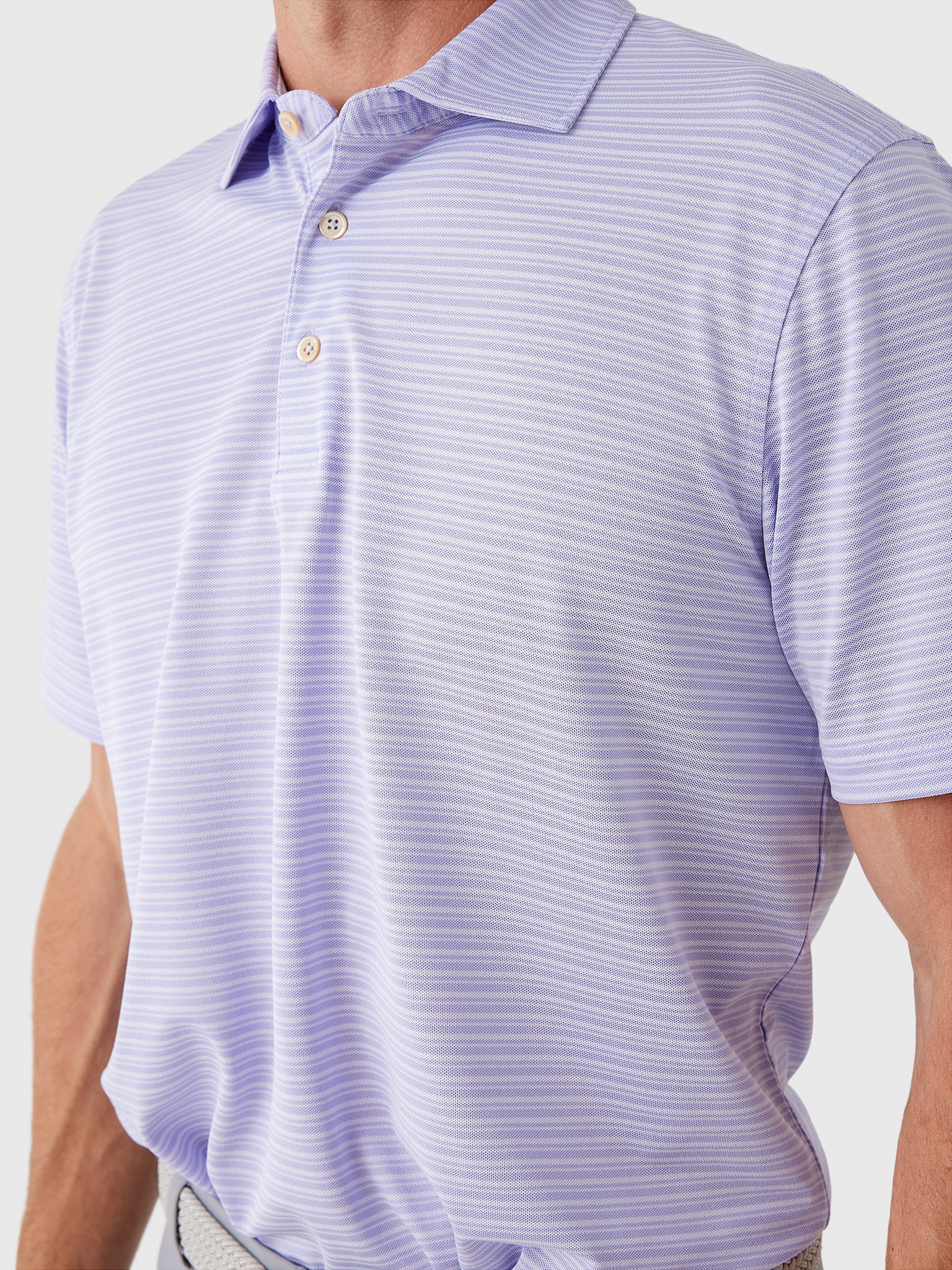 Sun Day Red Men's Refined Cypress Piqué Stripe Polo II - Saint Bernard
