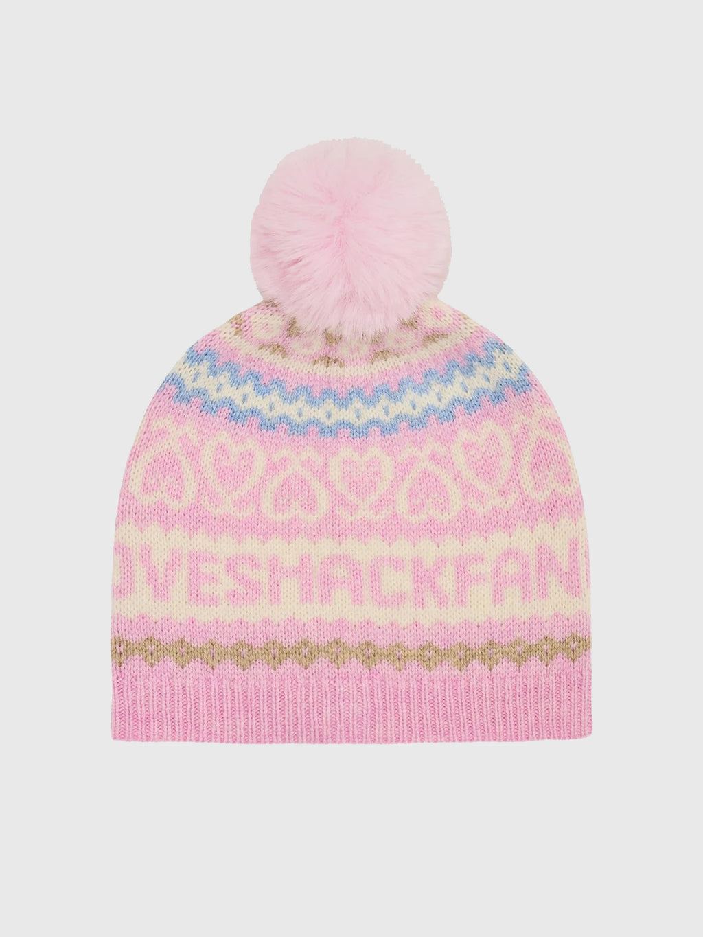 LoveShackFancy Women's Sanibel Wool Fair Isle Beanie - Saint Bernard