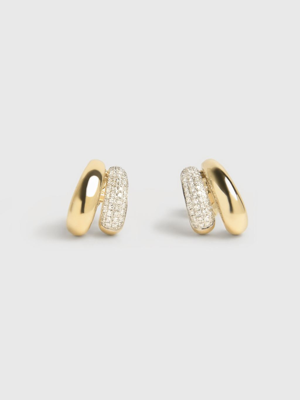 Francie B. Layered Diamond Huggie Earrings - Saint Bernard