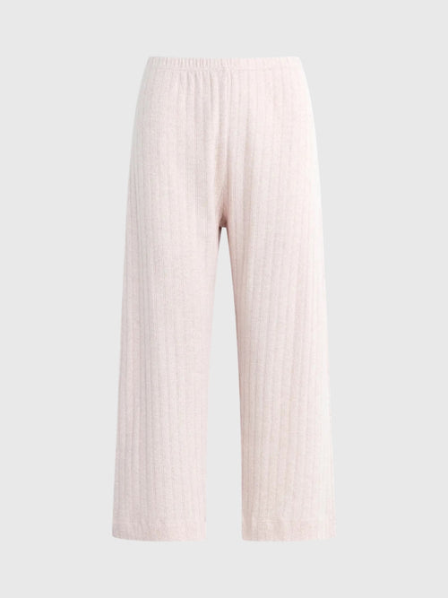 Leset Women's Pointelle Crop Wide Leg Pant
