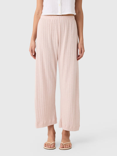 Leset Women's Pointelle Crop Wide Leg Pant - Saint Bernard