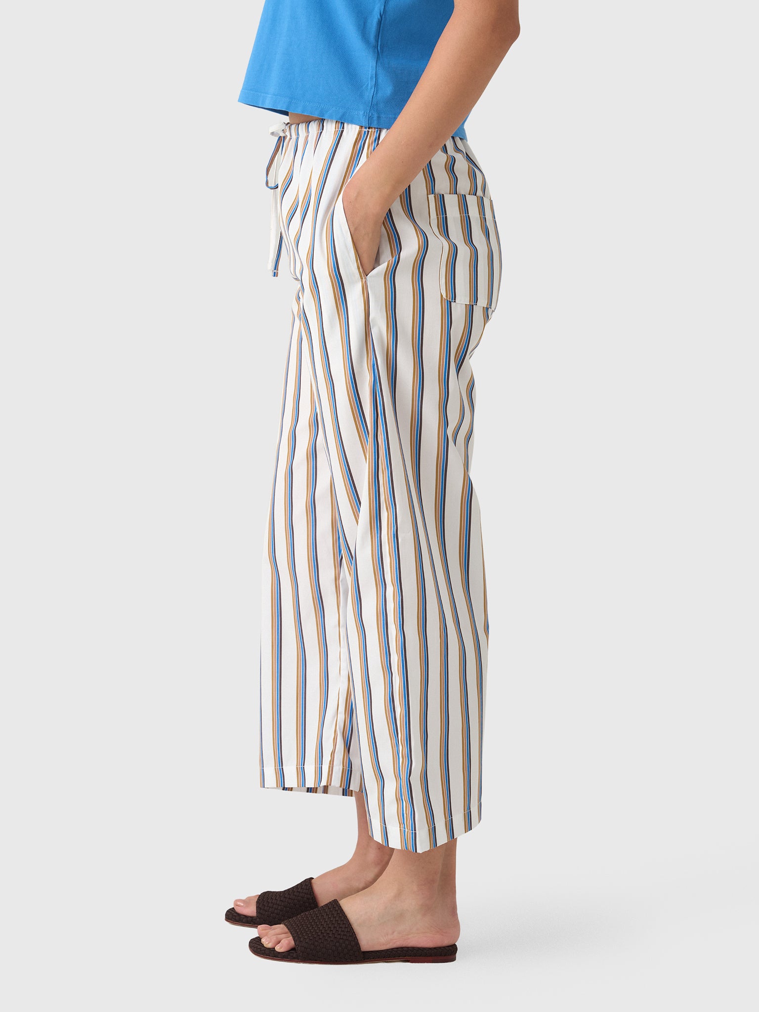 Leset Women's Yoshi Stripe Crop Drawstring Pant - Saint Bernard
