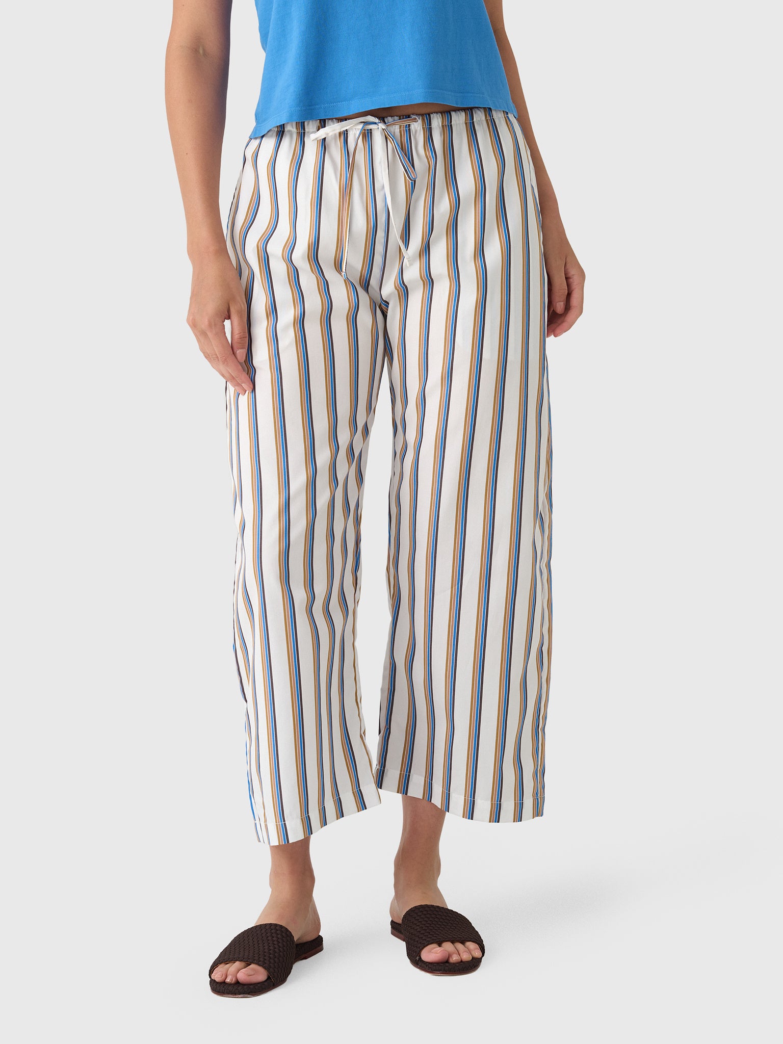 Leset Women's Yoshi Stripe Crop Drawstring Pant - Saint Bernard
