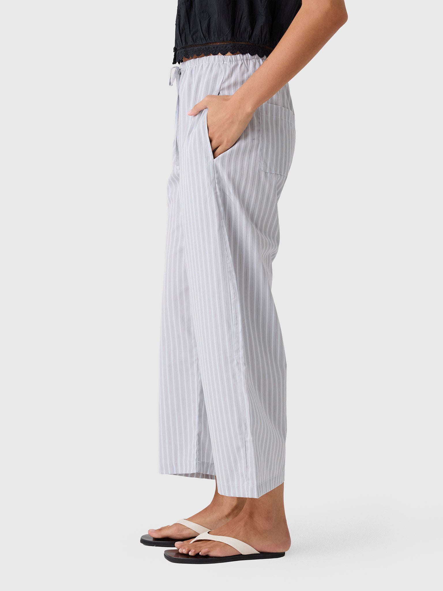 Leset Women's Yoshi Stripe Crop Drawstring Pant - Saint Bernard