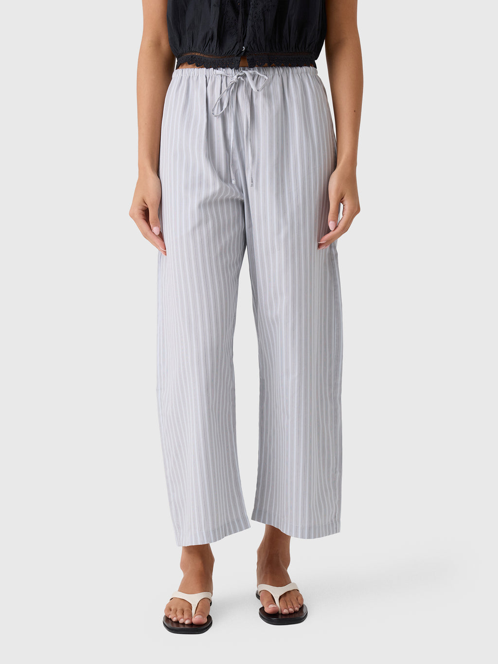Leset Women's Yoshi Stripe Crop Drawstring Pant - Saint Bernard