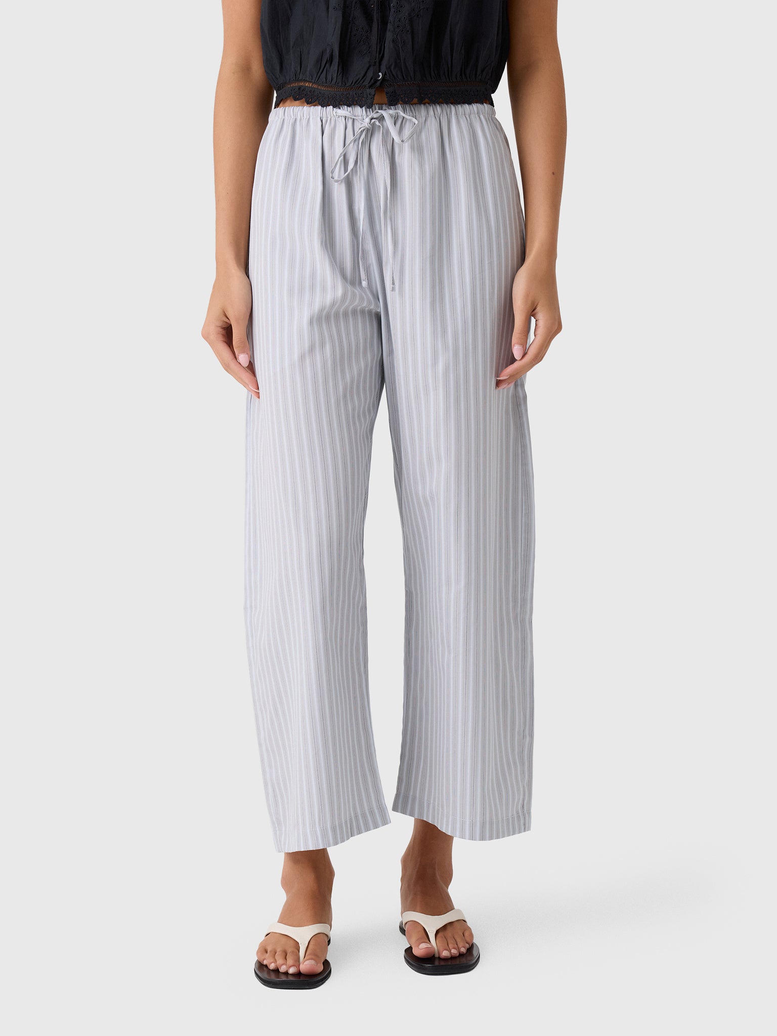 Leset Women's Yoshi Stripe Crop Drawstring Pant - Saint Bernard