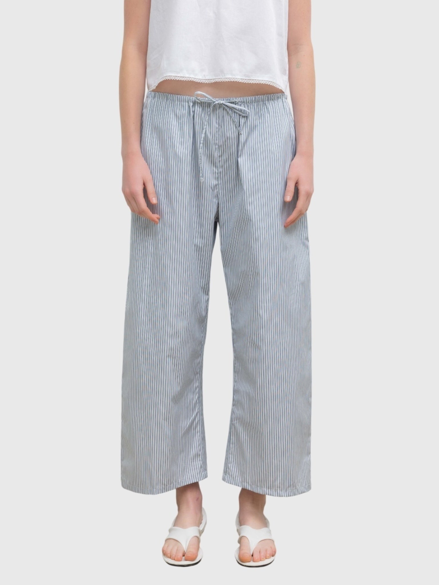 Leset Women's Yoshi Stripe Crop Drawstring Pant - Saint Bernard