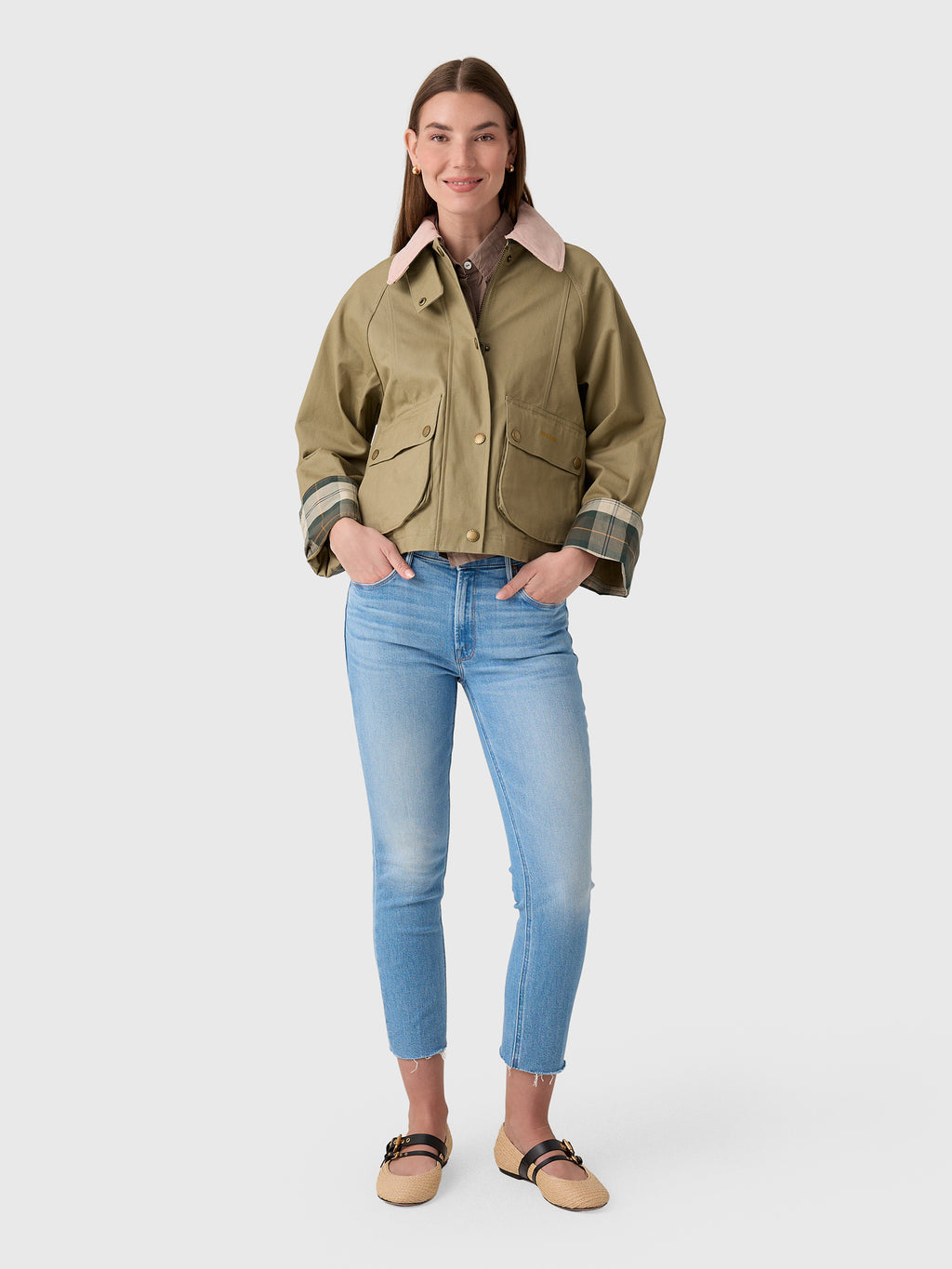 Barbour Women's Cropped Beadnell Casual Jacket - Saint Bernard