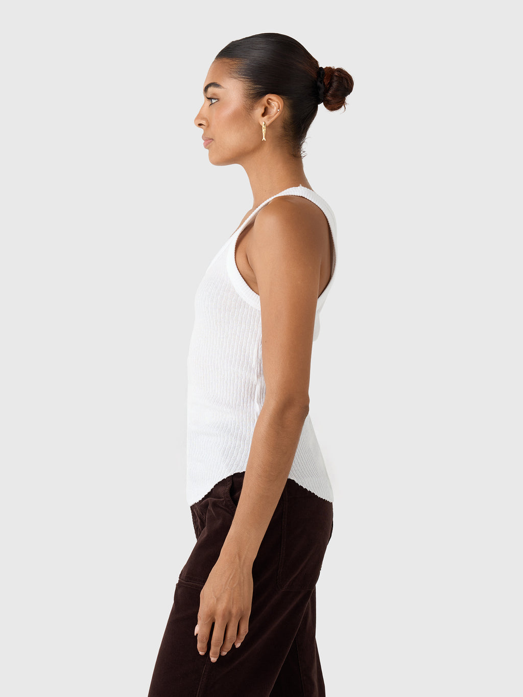 Enza Costa Women's Pointelle Knit Tank - Saint Bernard