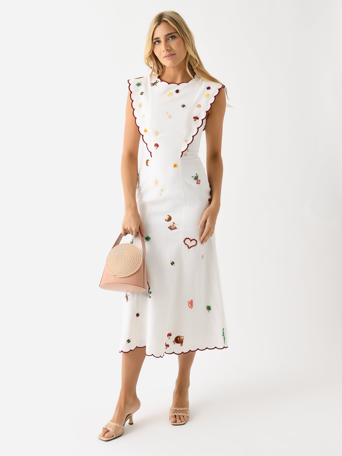 Antipodean Women's Queen Of Hearts Panelled Midi Dress - Saint Bernard