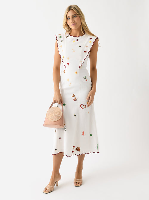 Antipodean Women's Queen Of Hearts Panelled Midi Dress