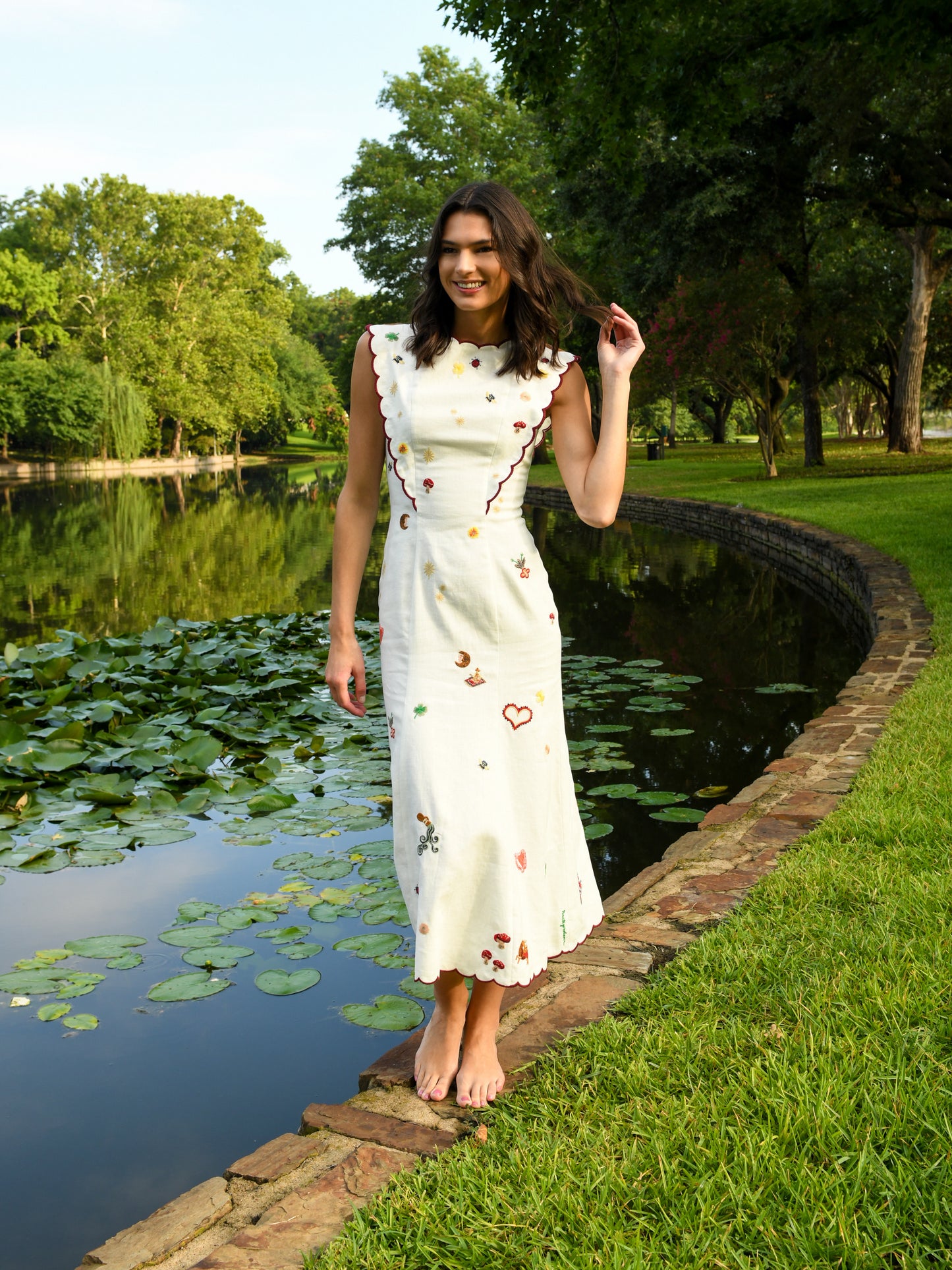 Antipodean Women's Queen Of Hearts Panelled Midi Dress - Saint Bernard