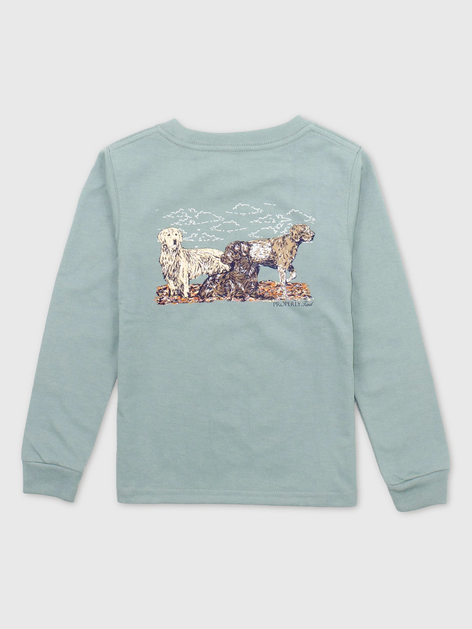 Properly Tied Boys' Hunting Dogs Long Sleeve Tee - Saint Bernard