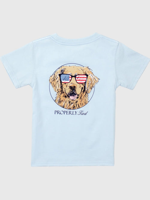 Properly Tied Boys' Patriot Dog Short Sleeve Tee