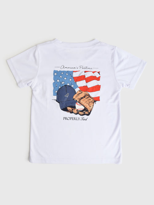 Properly Tied Boys' America's Pastime Short Sleeve Performance Tee