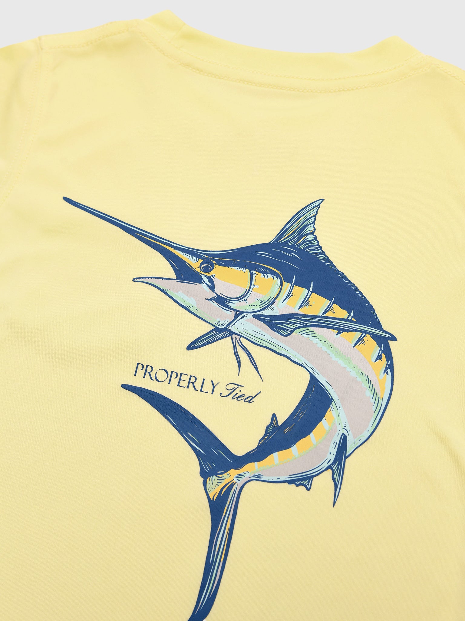 Properly Tied Boys' Blue Marlin Short Sleeve Performance Tee - Saint Bernard