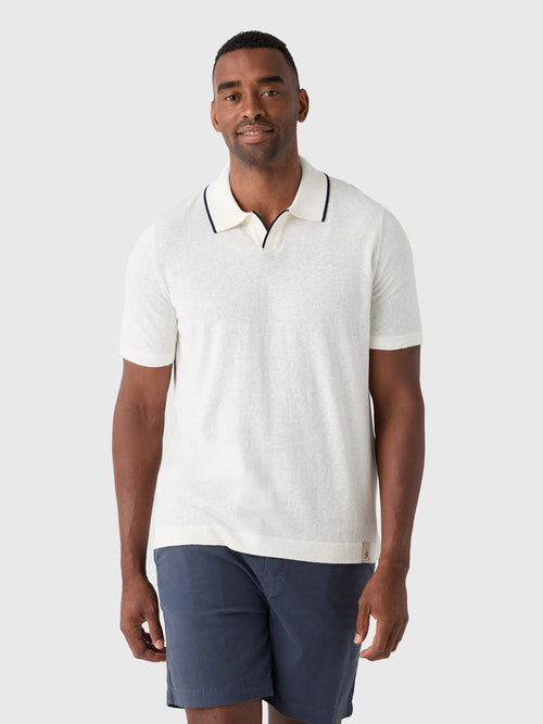 Rye51 Men's The Leon Luxury Linen Polo - Saint Bernard