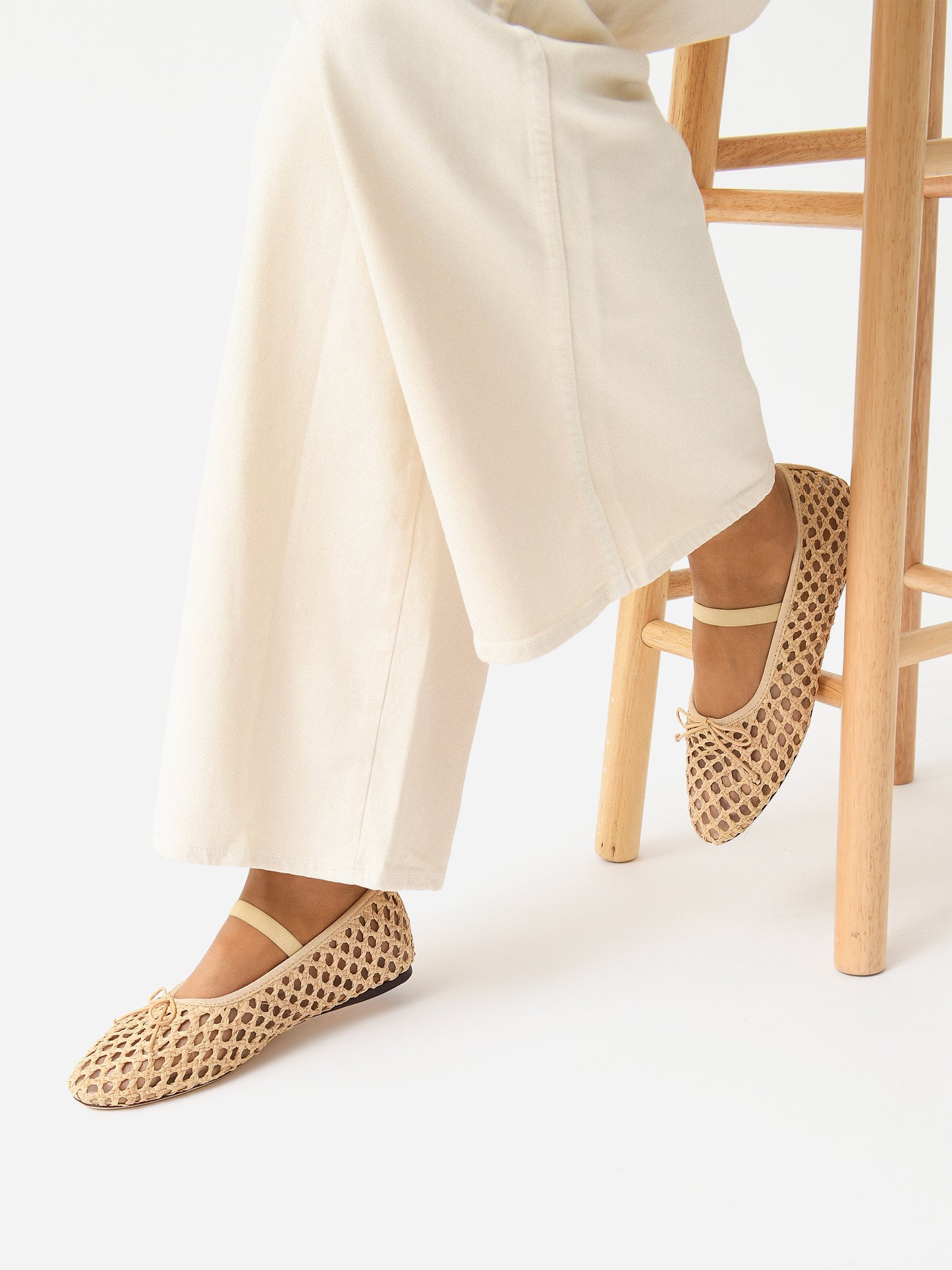 Loeffler Randall Women's Leonie Crochet Ballet Flat - Saint Bernard