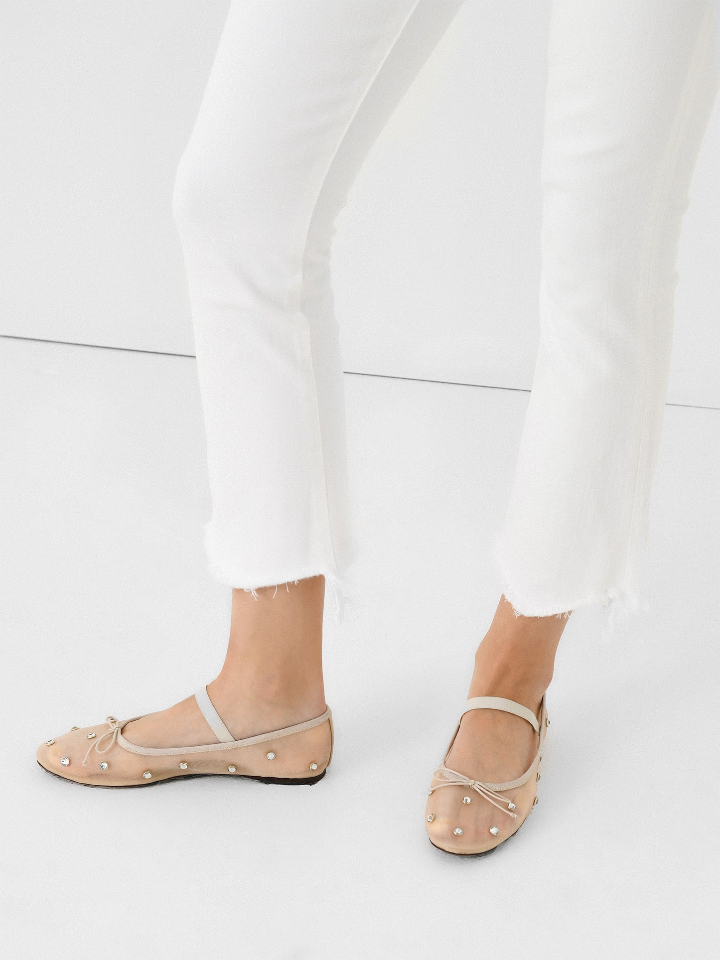 Loeffler Randall Women's Leonie Mesh Ballet Flat - Saint Bernard