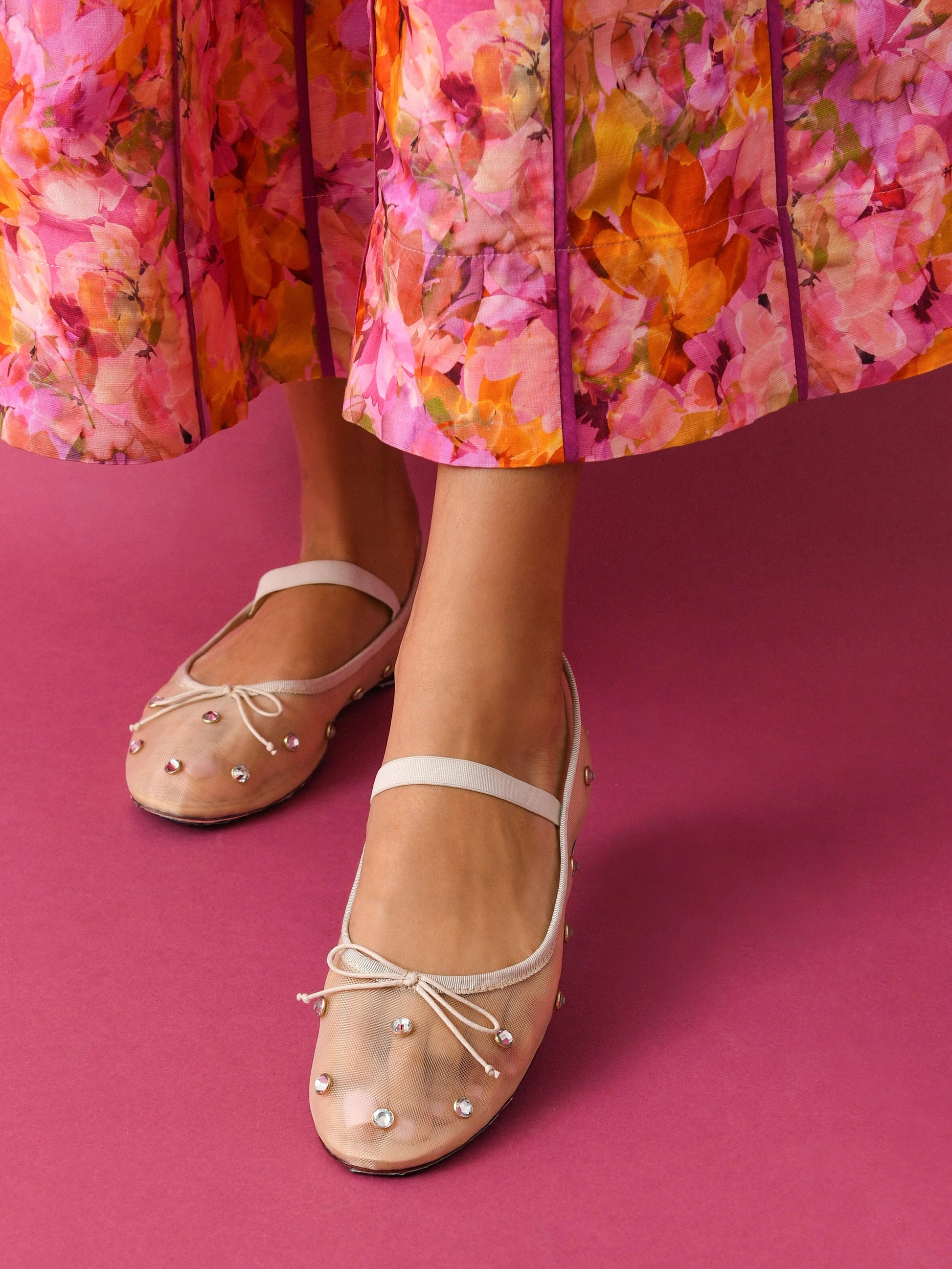 Loeffler Randall Women's Leonie Mesh Ballet Flat - Saint Bernard