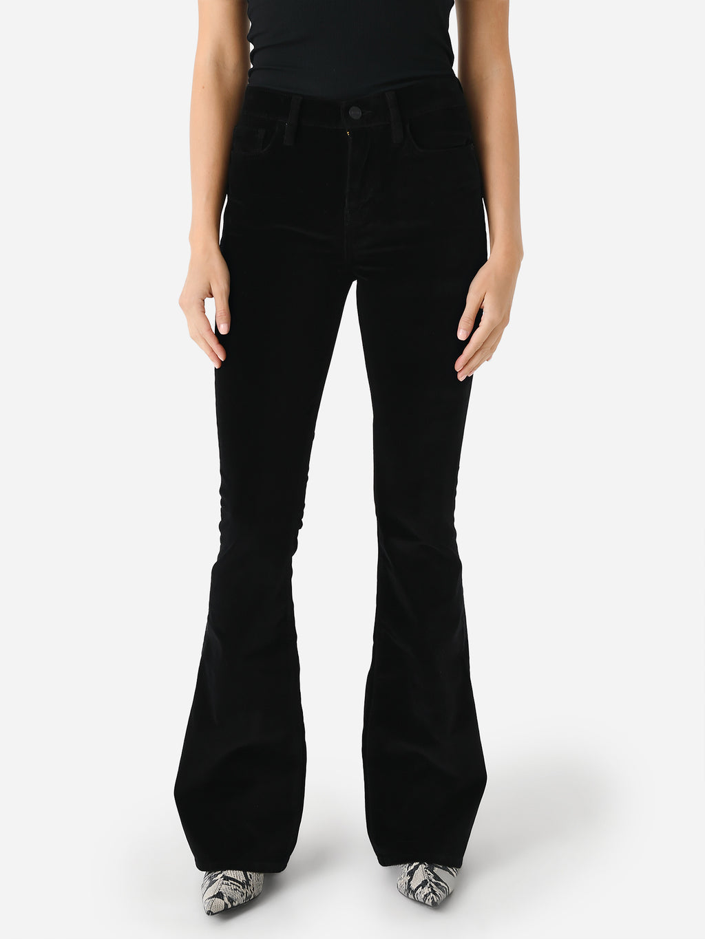 Frame Women's Le High Flare Velveteen Jean - Saint Bernard