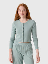 Leset Women's Pointelle Crop Cardigan - Saint Bernard