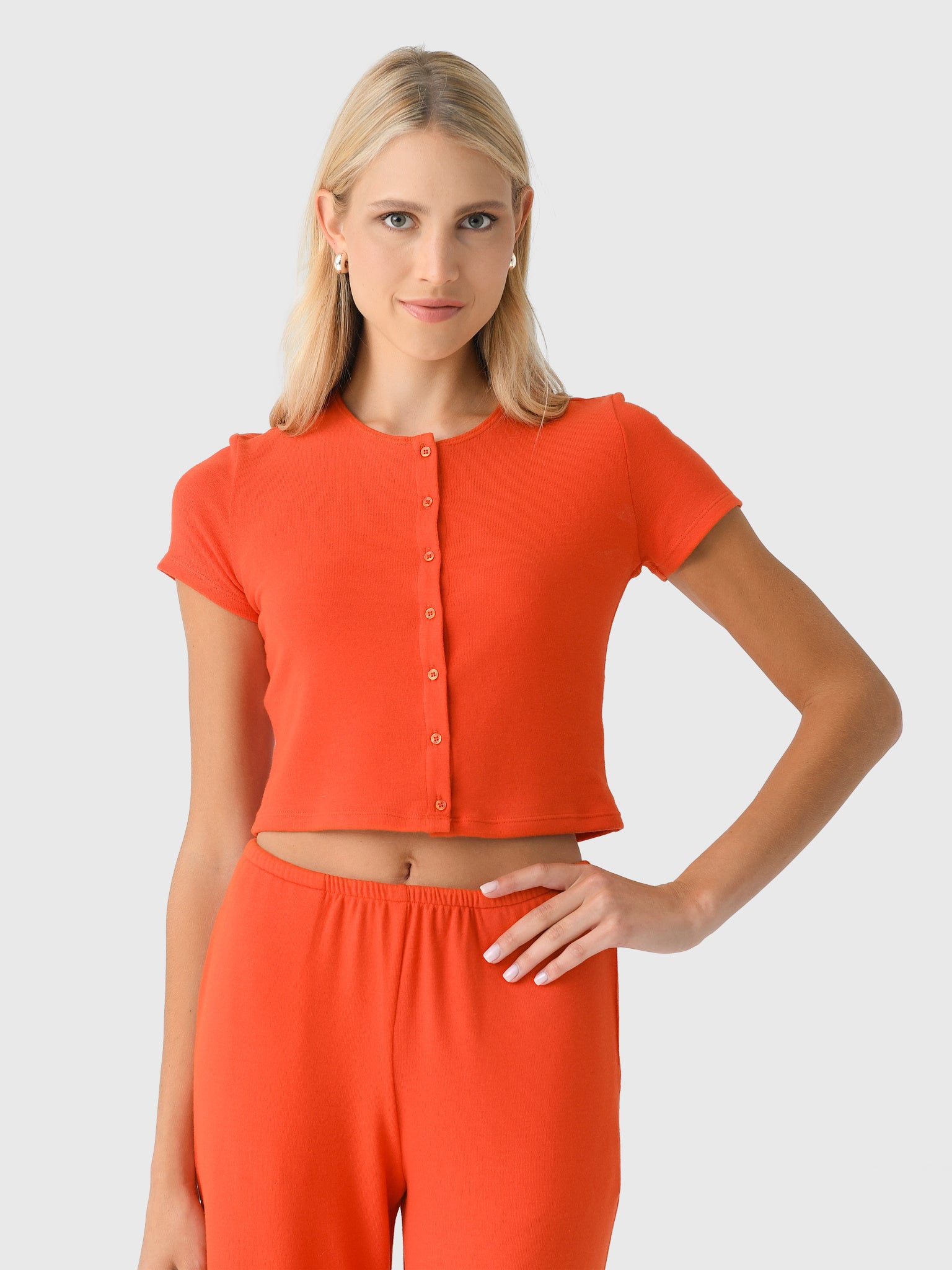 Leset Women's Lauren Short Sleeve Cardigan - Saint Bernard