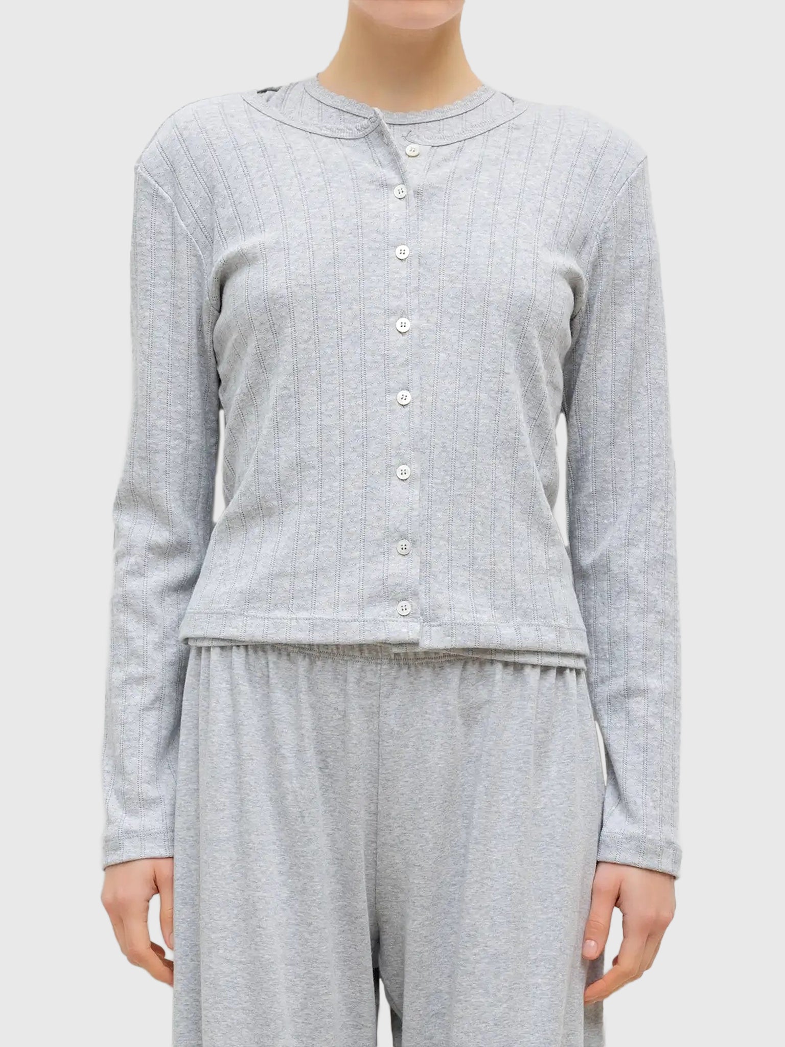 Leset Women's Pointelle Classic Cardigan II