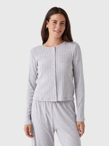 Leset Women's Pointelle Classic Cardigan II - Saint Bernard