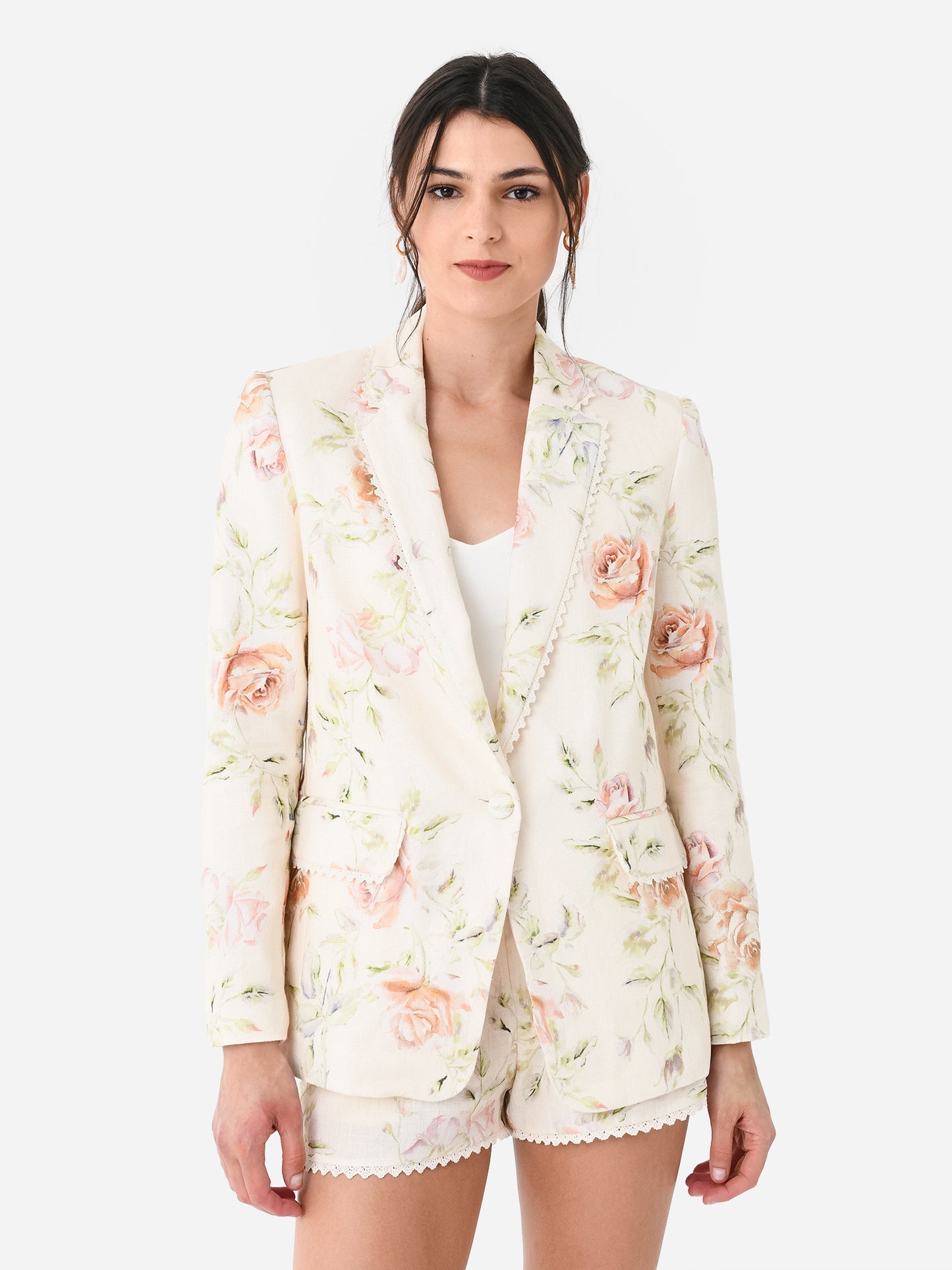 LoveShackFancy Women's Ofra Linen Blazer - Saint Bernard