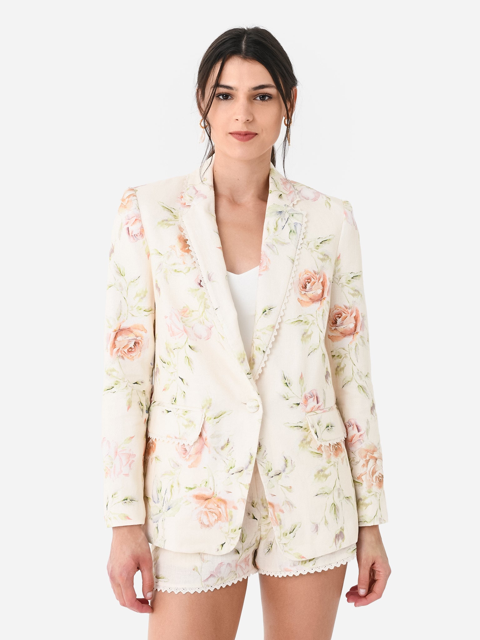 LoveShackFancy Women's Ofra Linen Blazer - Saint Bernard