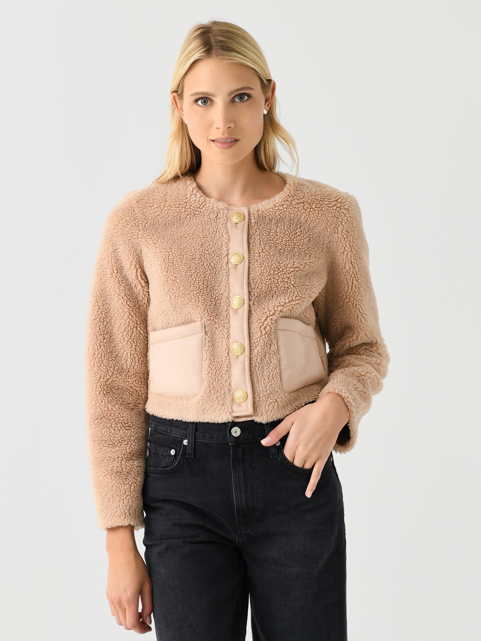 LoveShackFancy Women's Lully Cropped Jacket - Saint Bernard