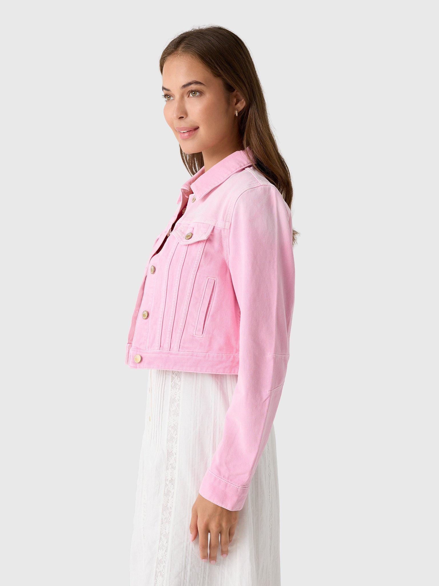 LoveShackFancy Women's Bardot Denim Jacket - Saint Bernard