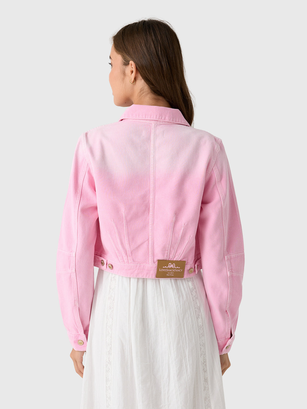 LoveShackFancy Women's Bardot Denim Jacket - Saint Bernard