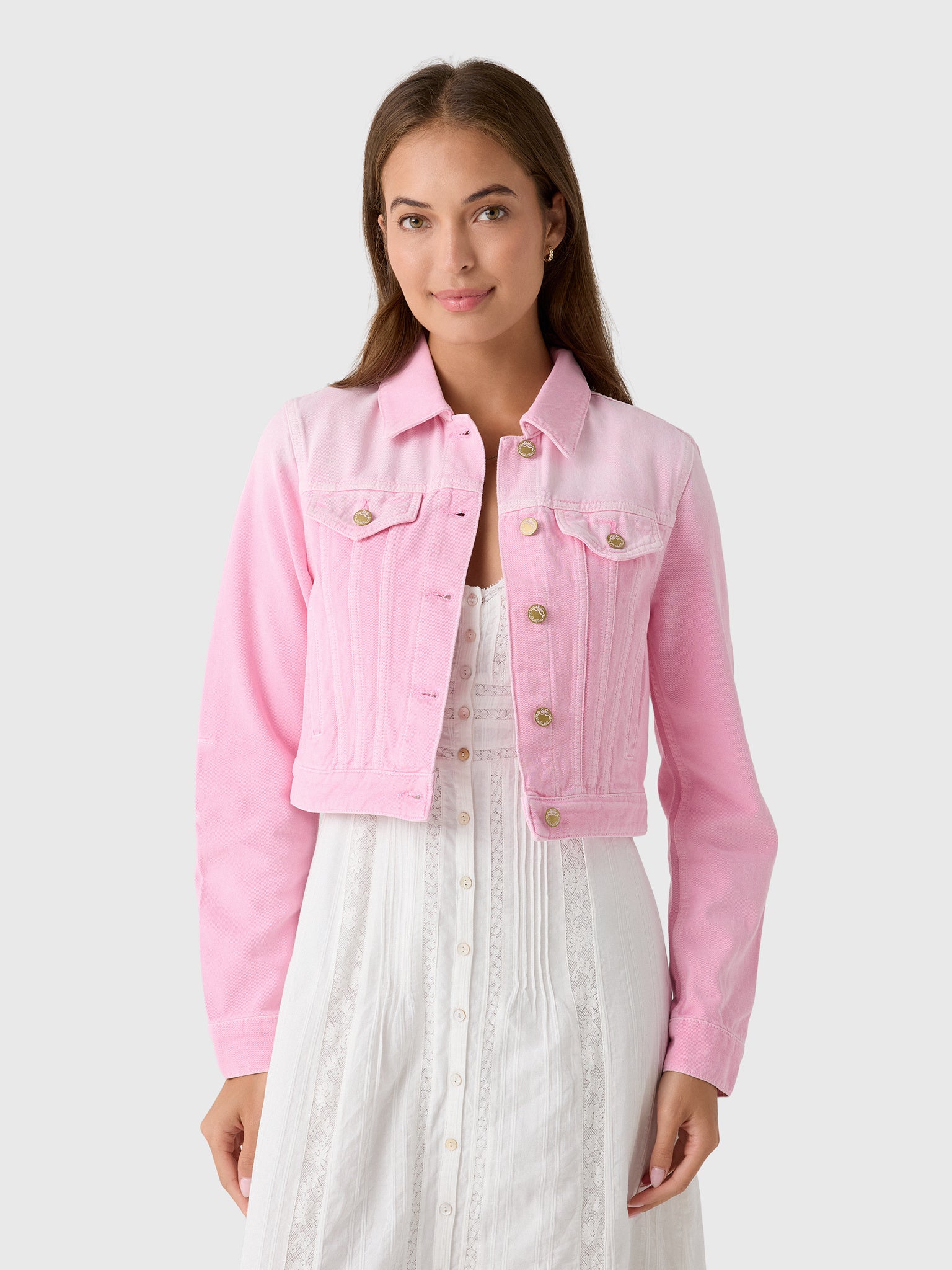 LoveShackFancy Women's Bardot Denim Jacket - Saint Bernard