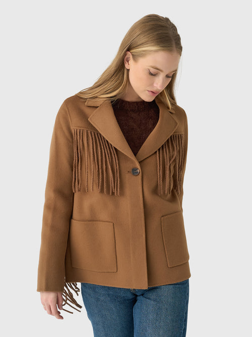 LoveShackFancy Women's Maebella Wool Fringe Jacket