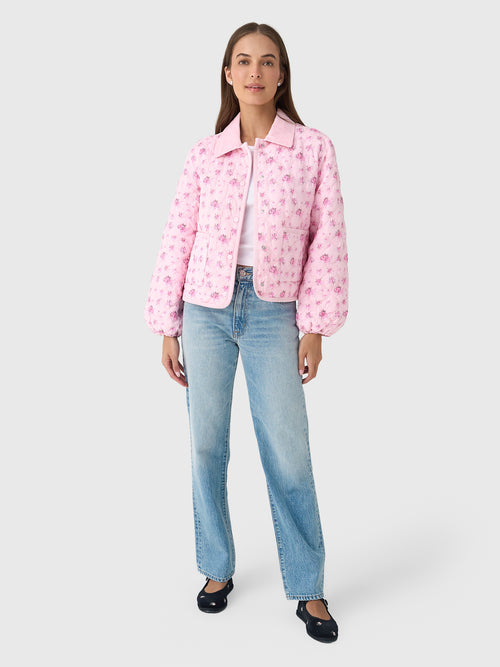 LoveShackFancy Women's Quinlette Floral Quilted Jacket