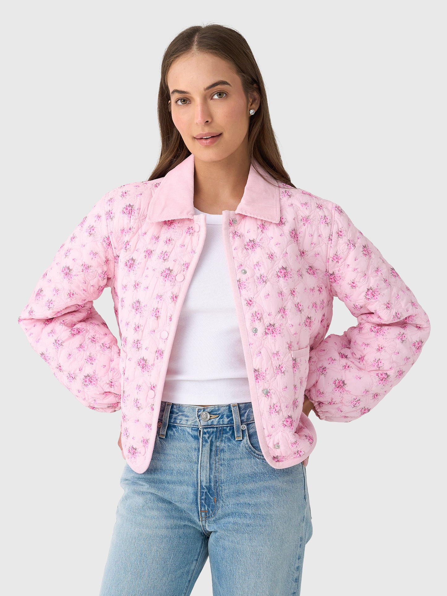LoveShackFancy Women's Quinlette Floral Quilted Jacket - Saint Bernard